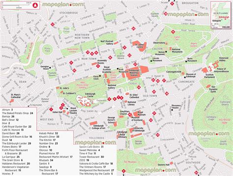 Tourist Map Of Edinburgh Printable