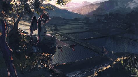 Aya Shameimaru - Scenic Sunset | HD Touhou Anime Wallpaper by 海苔