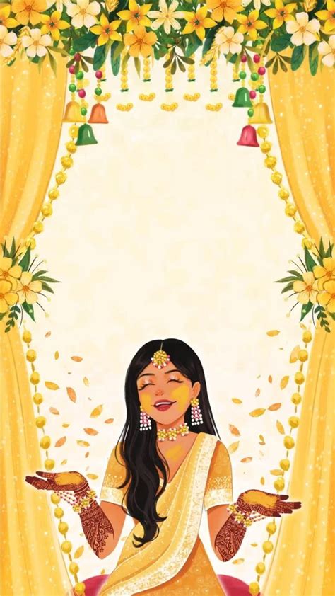 Digital Haldi Invitation template, Haldi E-Invite / whatsapp inv… | Indian wedding invitation ...