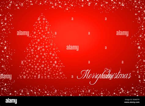 Red background with Christmas tree Stock Photo - Alamy