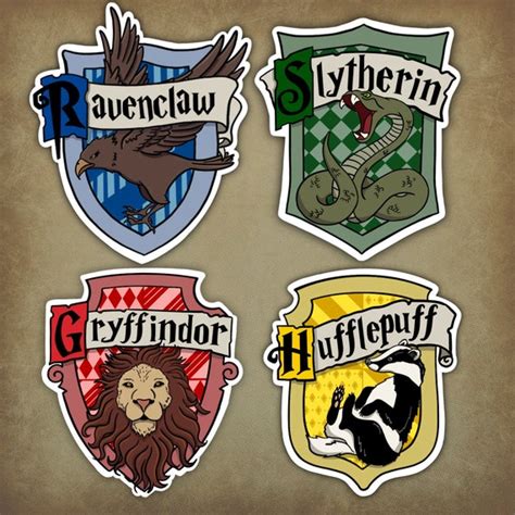 Harry Potter Hogwarts House Crest Vinyl Decal Stickers - Etsy