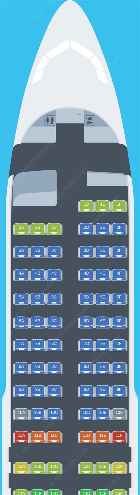 Seat map of Air France Airbus A320 aircraft