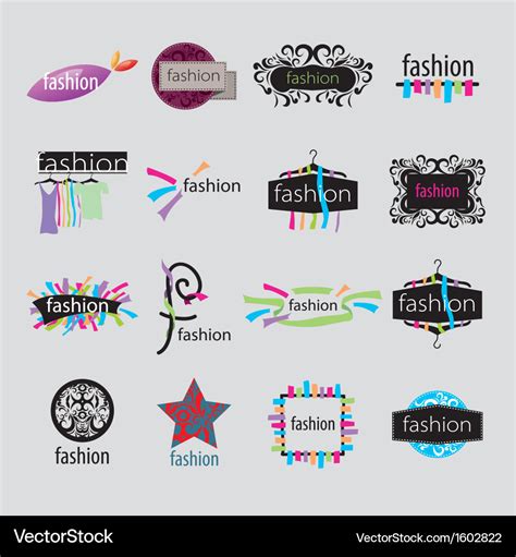 Collection logos fashion accessories Royalty Free Vector