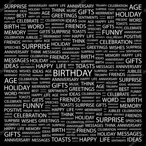 BIRTHDAY. Word collage on black background — Stock Vector © studiom1 ...