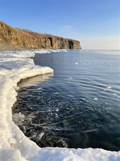 View of Cape Vyatlina on Russkiy Island in Vladivostok in Winter. Russia Stock Photo - Image of ...