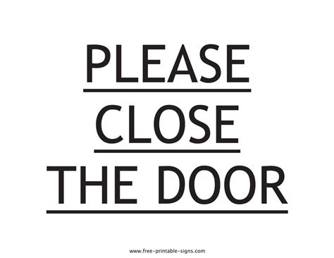 Printable Please Close The Door Sign – Free Printable Signs