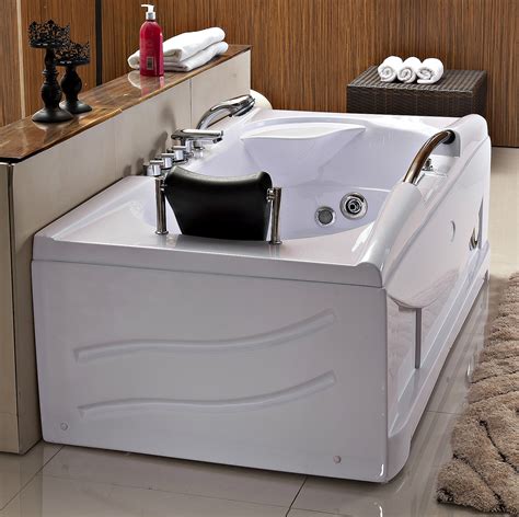 66" WHITE BATHTUB WHIRLPOOL JETTED SPA Tub 19 Massage Air Jets Inline Heater New, Decorate With ...