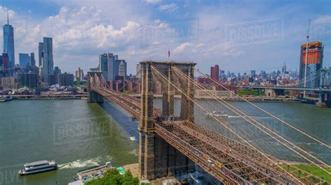 Aerial view of the Brooklyn bridge - Stock Photo - Dissolve