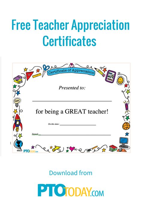 Free Printable Teacher Appreciation Certificates