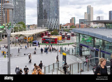 Stratford bus station and train station, stratford, london, uk Stock ...