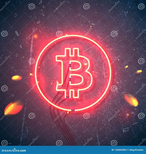 Neon sign bitcoin sparks stock illustration. Illustration of gleaming ...