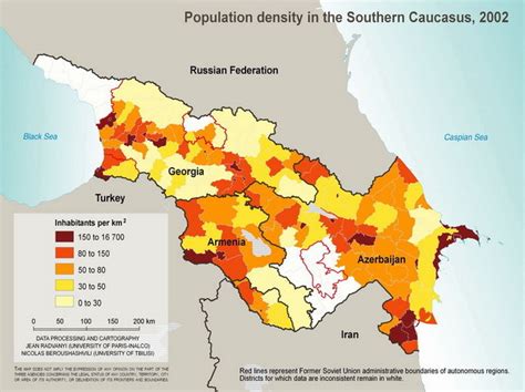 Population density in southern Caucasus, 2002. - Maps on the Web