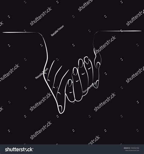 Outline Drawing Two Hands Vector Illustration Stock Vector (Royalty Free) 1994502386 | Shutterstock