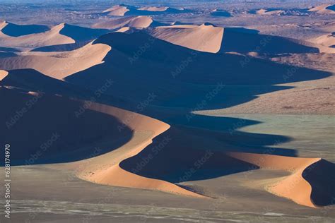 Namibia, aerial view of the Namib desert, sunrise, in rain season Stock Photo | Adobe Stock