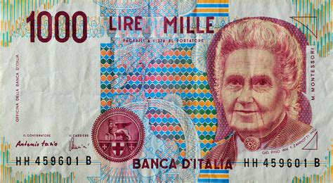 Italian Lira | 1000 italian lira (Maria Montessori) — Fotopedia ...