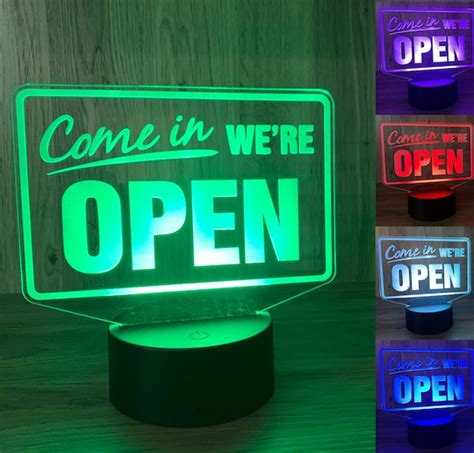 Open Sign LED Acrylic Edge Lit Welcome Storefront Sign | Etsy