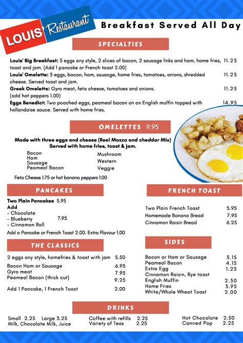 All-Day-Breakfast Menu – Louis Restaurant