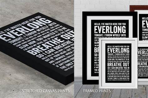 Everlong Song Lyrics Typograpy Artwork | Wall Art Prints Cairns