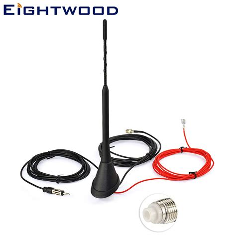 Eightwood DAB antenna for digital Car radio DAB + and analogue AM/FM Roof Mount radio frequency ...