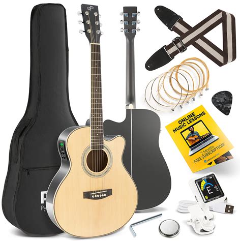 Acoustic Electric Cutaway Guitar 3/4 Scale 36” Steel String Spruce Wood ...