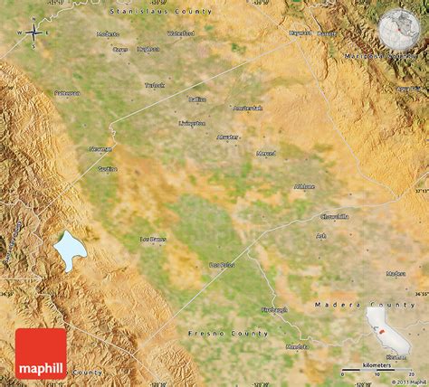 Satellite Map of Merced County