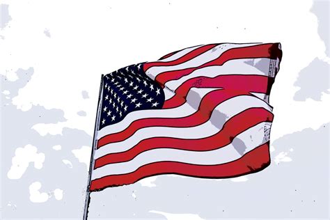 Flying American Flag Free Stock Photo - Public Domain Pictures