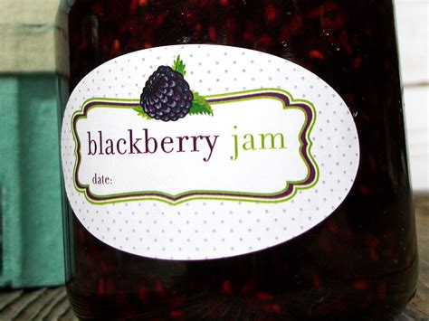 Cute Blackberry Jam Oval Canning Labels fit quilted jam jars – CanningCrafts