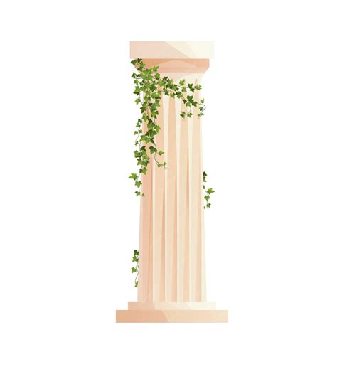 Premium Vector | Ancient Greek column with ivy climbing branches Roman ...