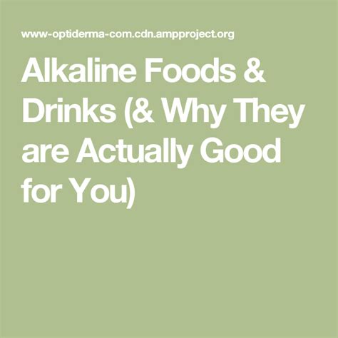 Alkaline Foods & Drinks (& Why They are Actually Good for You) | Alkaline foods, Alkaline, Foods ...