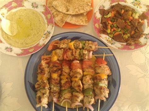 Malai kebabs, hummus, fattoush, and wheat khubz #food #recipe | Food, Malai, Recipes