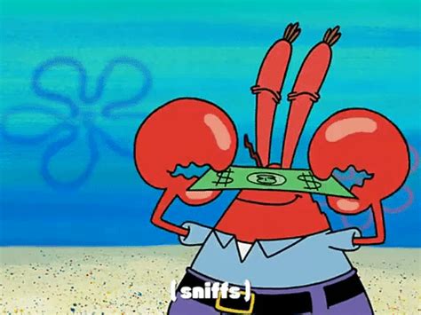 Mr Krabs Sniffing Money Spongebob Series GIF | GIFDB.com