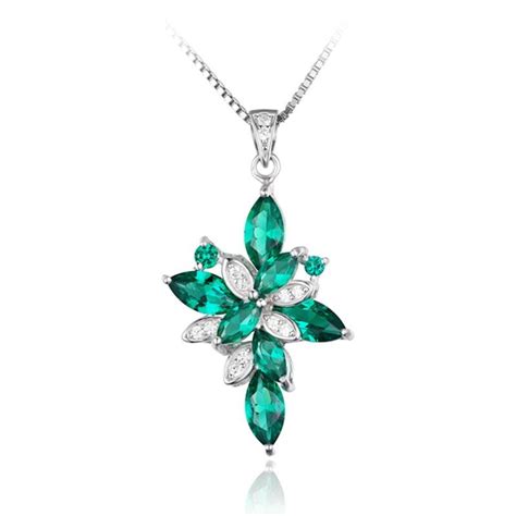 May Birthstone Flower Pendant Necklace – BlazeMall