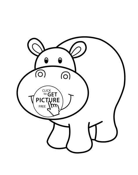 Hippo Coloring Pages For Kids at GetColorings.com | Free printable ...