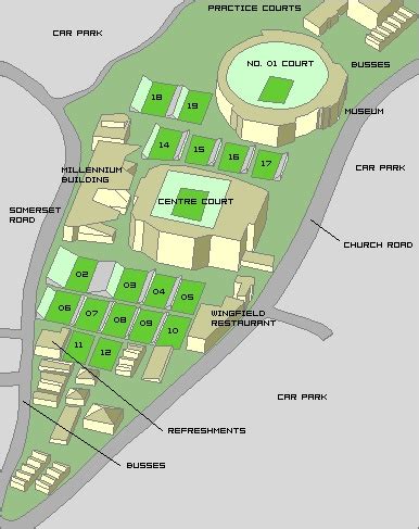 The map of the Wimbledon venue. | Wimbledon, Tennis championships, Lawn ...