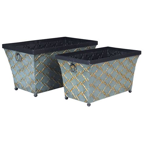 Household Essentials 2 Piece Link Metal Storage Bin Set | Wayfair