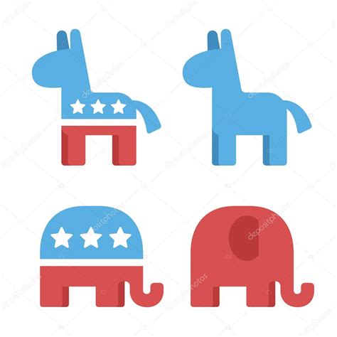 Democrat and republican symbols Stock Vector Image by ©Sudowoodo #103598370