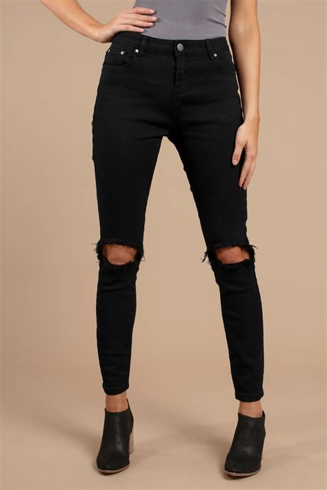 Trendy Black Jeans - Distressed Jeans - Skinny Jeans - Denim Jeans - $27 | Tobi US