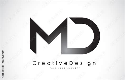 MD M D Letter Logo Design. Creative Icon Modern Letters Vector Logo. Stock Vector | Adobe Stock