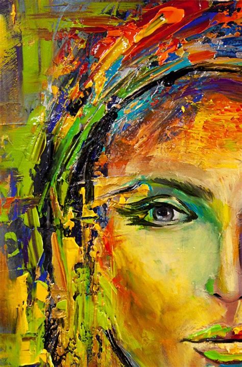 Colorful Woman Face Modern Canvas Art Stretched | Etsy | Modern painting, Modern art abstract ...