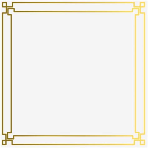 Gold Simple Border Frame Vector, Gold, Border, Picture PNG and Vector with Transparent ...