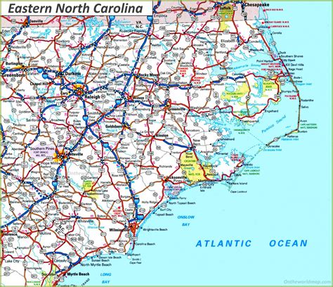 North Carolina (NC) Road and Highway Map (Free & Printable)