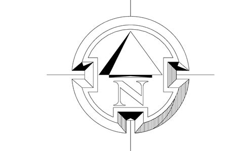 North Arrow Symbol Round dxf File Free Download - 3axis.co