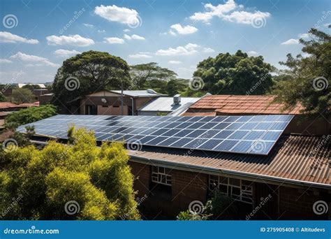 Solar Panels on a School Roof, Providing Electricity and Learning ...