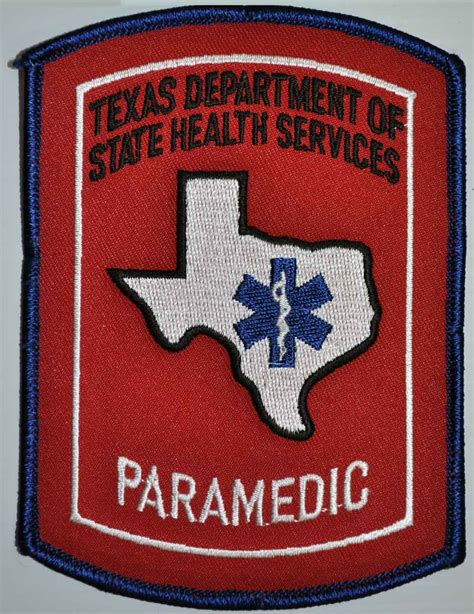 Licensed Texas Paramedic Patch with Star of Life - Red Background #SSPAT-73