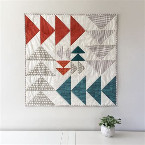 salty oat: modern handmade quilts: a custom flying geese wall quilt