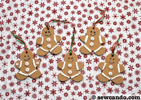 Easy DIY Faux Gingerbread Men Ornaments