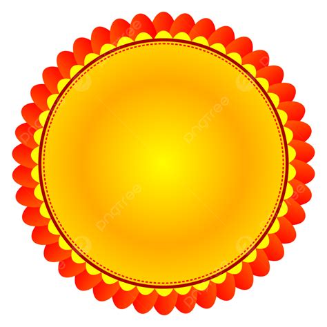 Yellow And Red Circle Flower Banner Shape Vector, Circle, Banner, Shape ...