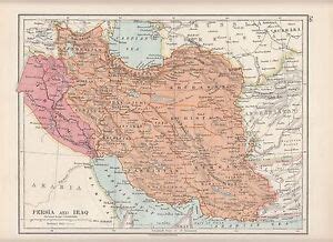 1923 MAP ~ PERSIA & IRAQ ~ KHURASAN KERMAN FARSISTAN | eBay