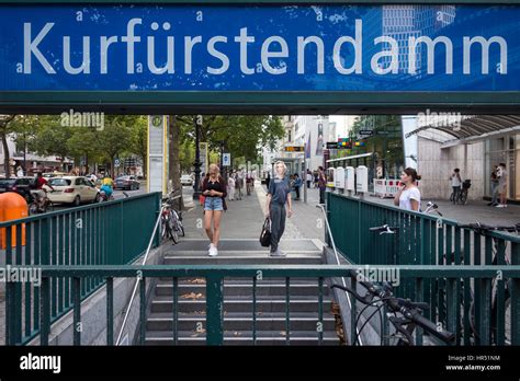 Berlin. Germany. Kurfürstendamm metro station and shopping street Stock Photo - Alamy