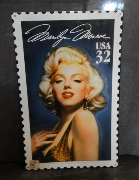 Lot - Vintage Marilyn Monroe Postage Stamp Tin Sign
